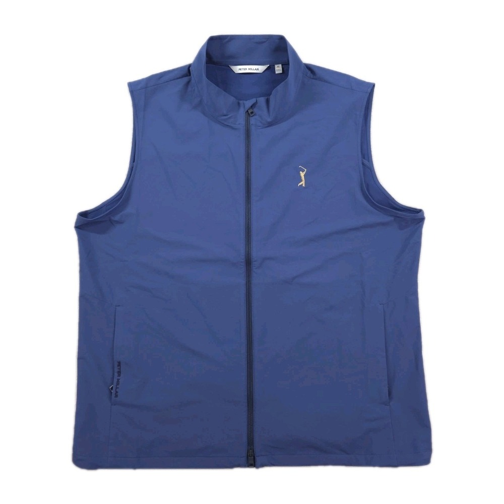 Peter Millar THE PLAYERS Dunes Full Zip Vest Mens XL Navy Blue Golf